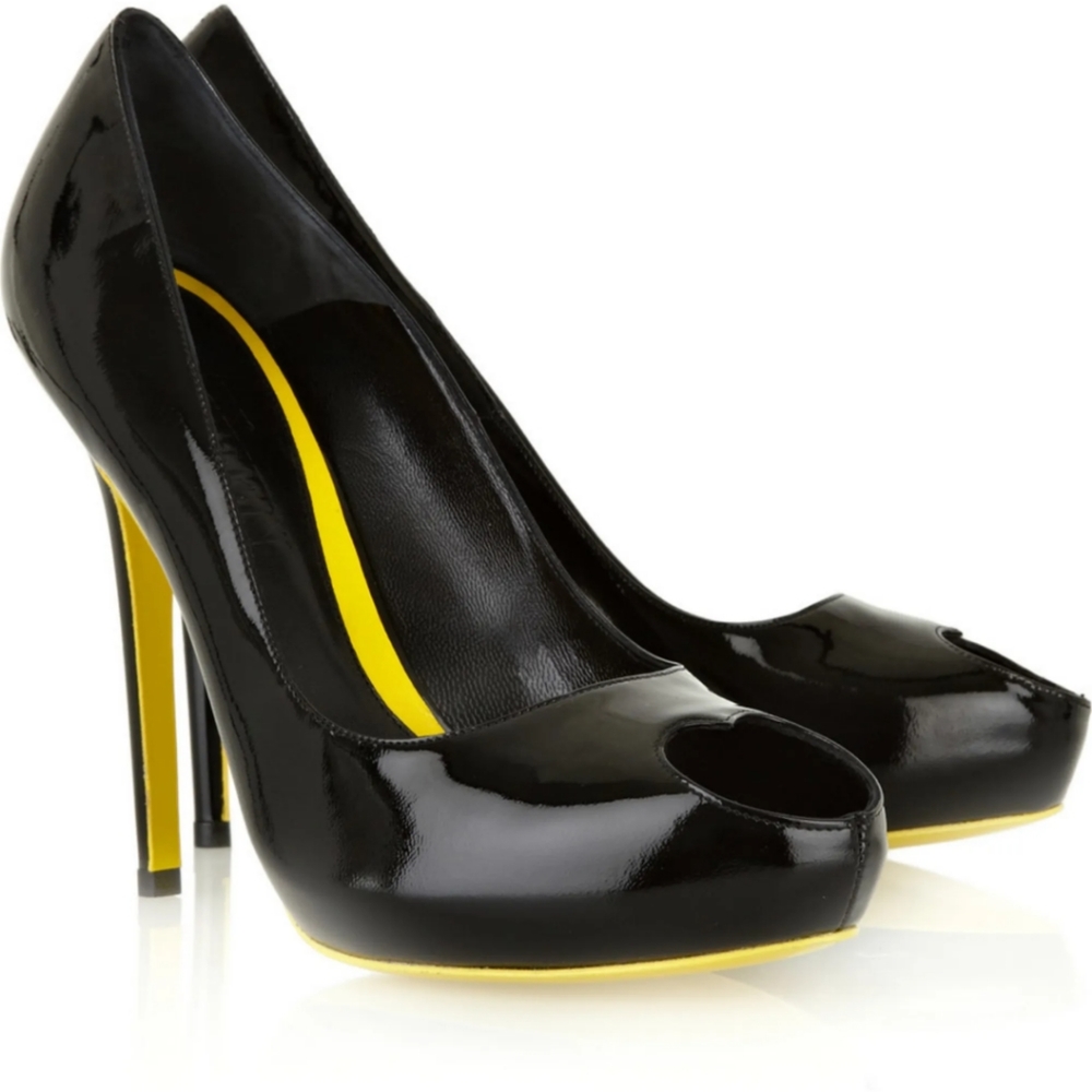 Alexander McQueen heart peep-toe pumps